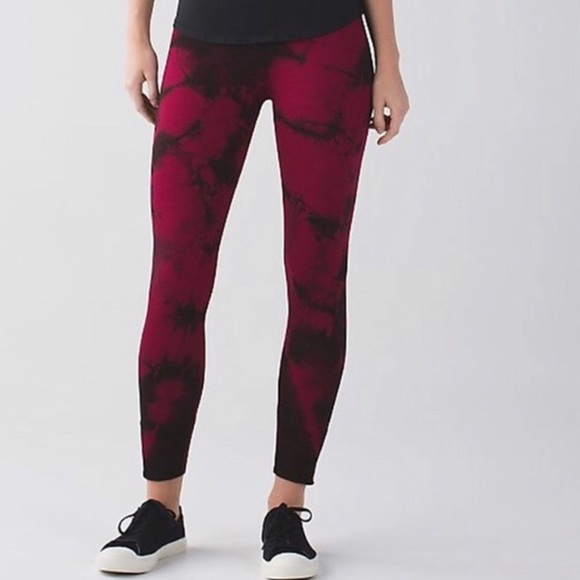 red tie dye lululemon leggings